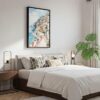 06 - Black Framed Positano - Watercolor Canvas Print - Bedroom - Vertical.jpg
