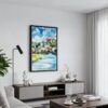 06 - Black Framed Salzburg Austria Watercolor Canvas Print - Contemporary Living Room - Vertical.jpg