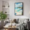 06 - Black Framed San Diego Beach Watercolor Canvas Print - Skandinavian Living Room - Vertical.jpg