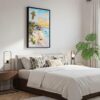 06 - Black Framed Tulum Mexico Watercolor Canvas Print - Bedroom - Vertical.jpg