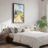 06 - Black Framed Tuscany Italy Watercolor Canvas Print - Bedroom - Vertical.jpg