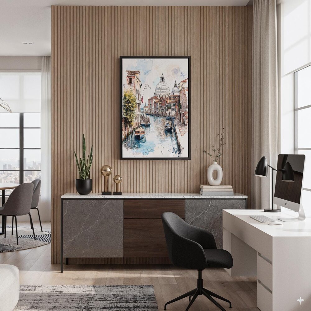 06 - Black Framed Venice - Watercolor Canvas Print - Home Office - Vertical.jpg 06 - Black Framed Venice - Watercolor Canvas Print - Home Office - Vertical.jpg