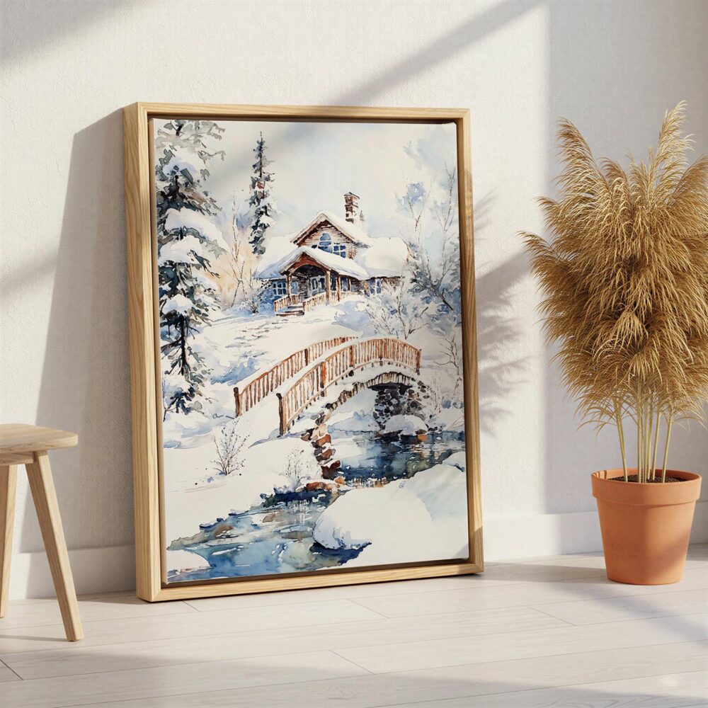 06 - Fairbanks Alaska Winter watercolor Canvas Print with Natural Floater Frame - Standing on Floor - Vertical.jpg 06 - Fairbanks Alaska Winter watercolor Canvas Print with Natural Floater Frame - Standing on Floor - Vertical.jpg