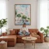 06 - Framed Charleston SC Watercolor Canvas Print - Woman Knitting - Vertical.jpg