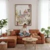 06 - Framed Florence Cathedral - Watercolor Canvas Print - Woman Knitting - Vertical.jpg