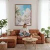06 - Framed Florida Key West - Watercolor Canvas Print - Woman Knitting - Vertical.jpg