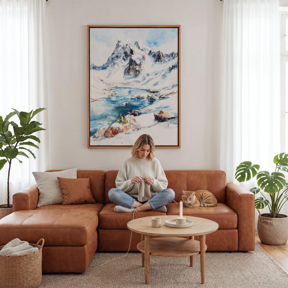 06 - Framed Gates of the Arctic National Park Watercolor Canvas Print - Woman Knitting - Vertical.jpg 06 - Framed Gates of the Arctic National Park Watercolor Canvas Print - Woman Knitting - Vertical.jpg