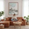 06 - Framed Hiroshima - Watercolor Canvas Print - Woman Knitting - Vertical.jpg