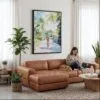 06 - Framed Jamaica Watercolor Canvas Print - Woman Knitting on leather couch - Vertical.jpg