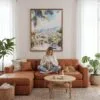 06 - Framed Medellin Colombia Watercolor Canvas Print - Woman Knitting - Vertical.jpg