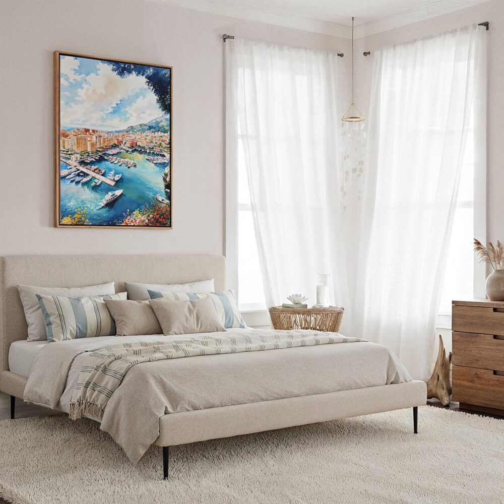 06 - Framed Monaco France Watercolor Canvas Print - Coastal Bedroom - Vertical.jpg 06 - Framed Monaco France Watercolor Canvas Print - Coastal Bedroom - Vertical.jpg