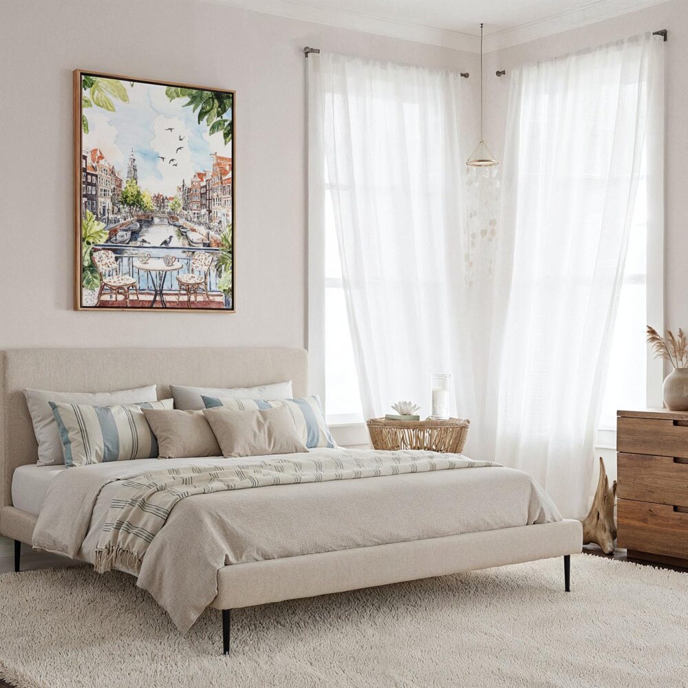 06 - Framed Morning Coffee in Amsterdam Watercolor Canvas Print - Coastal Bedroom - Vertical.jpg 06 - Framed Morning Coffee in Amsterdam Watercolor Canvas Print - Coastal Bedroom - Vertical.jpg
