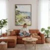 06 - Framed Pebble Beach Golf Course Watercolor Canvas Print - Woman Knitting - Vertical.jpg