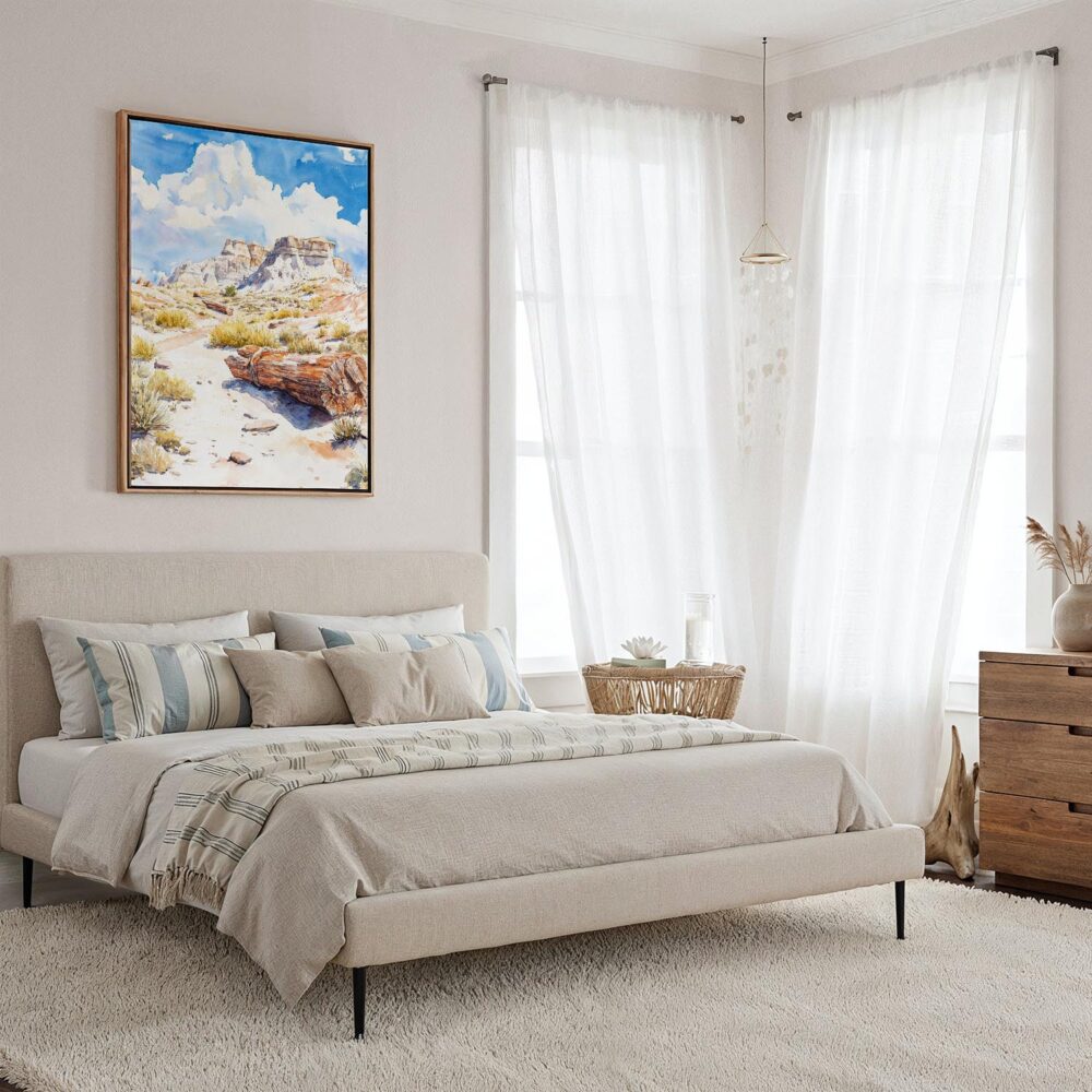 06 - Framed Petrified Forest National Park Watercolor Canvas Print - Coastal Bedroom - Vertical.jpg 06 - Framed Petrified Forest National Park Watercolor Canvas Print - Coastal Bedroom - Vertical.jpg