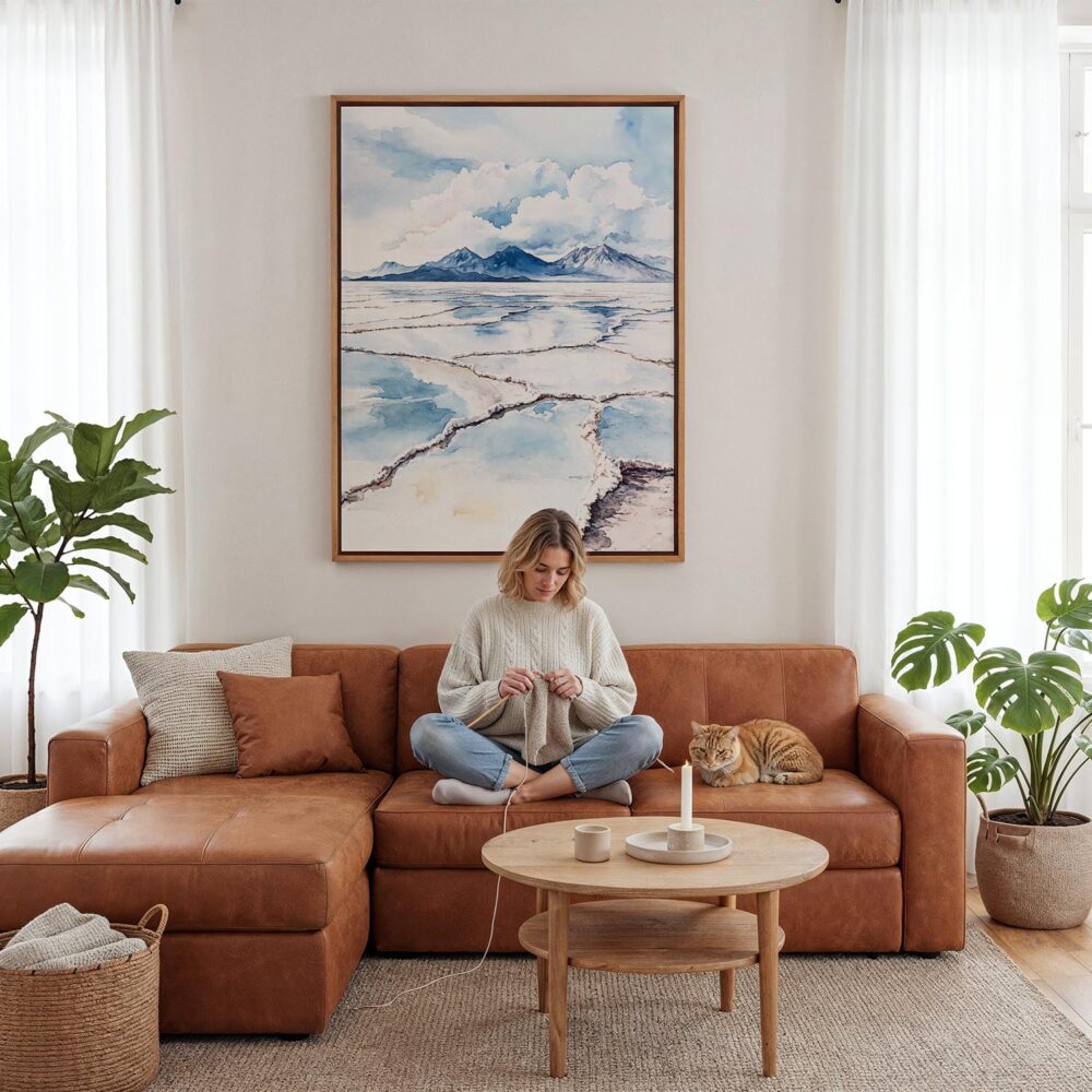 06 - Framed Salar de Uyuni Watercolor Canvas Print - Woman Knitting - Vertical.jpg 06 - Framed Salar de Uyuni Watercolor Canvas Print - Woman Knitting - Vertical.jpg