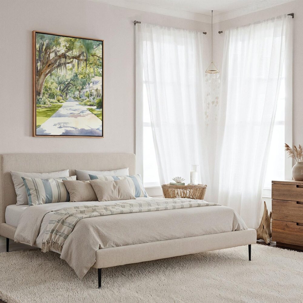 06 - Framed Savannah Georgia Watercolor Canvas Print - Coastal Bedroom - Vertical.jpg 06 - Framed Savannah Georgia Watercolor Canvas Print - Coastal Bedroom - Vertical.jpg