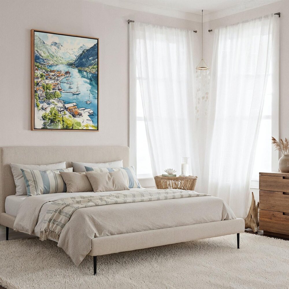 06 - Framed The Fjords Watercolor Canvas Print - Coastal Bedroom - Vertical.jpg 06 - Framed The Fjords Watercolor Canvas Print - Coastal Bedroom - Vertical.jpg