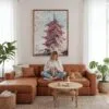 06 - Framed Tokyo Sakura - Watercolor Canvas Print - Woman Knitting - Vertical.jpg