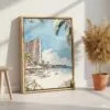 06 - Hawaii - Maui 2 - Watercolor Canvas Print with Natural Floater Frame - Standing on Floor - Vertical.jpg
