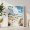 06 - Indiana Dunes National Park Watercolor Canvas Print with White Floater Frame - Standing on Floor - Vertical.jpg