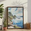 06 - Lake Windermere - Watercolor 3 Canvas Print with Brown Floater Frame - Standing on Floor - Vertical.jpg