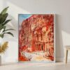 06 - Petra Jordan Watercolor Canvas Print with White Floater Frame - Standing on Floor - Vertical.jpg