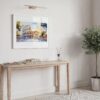 06 - Rome Colosseum Watercolor - Horizontal Art Print in Hallway with White Frame.jpg