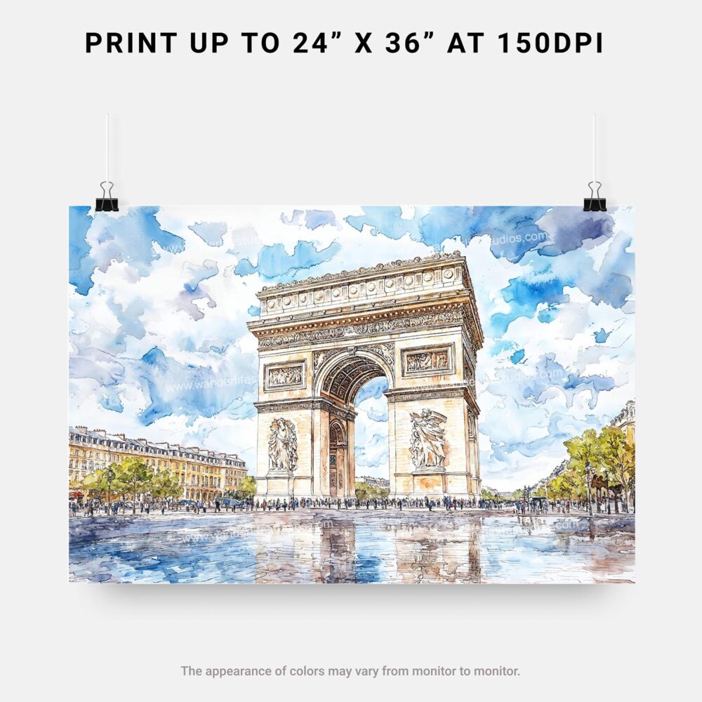 07 - 07 - Arc De Triomphe Watercolor - Horizontal Art - Digital Download - Print Size.jpg 07 - 07 - Arc De Triomphe Watercolor - Horizontal Art - Digital Download - Print Size.jpg