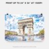 07 - 07 - Arc De Triomphe Watercolor - Horizontal Art - Digital Download - Print Size.jpg