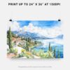 07 - 07 - Lake Garda in Italy Watercolor - Horizontal Art - Digital Download - Print Size.jpg