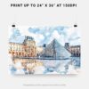 07 - 07 - Louvre Watercolor - Horizontal Art - Digital Download - Print Size.jpg