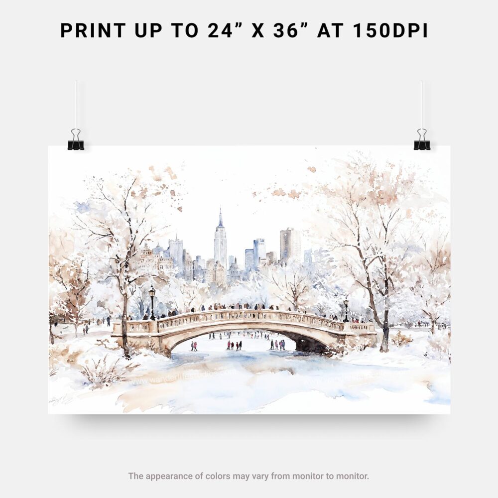 07 - 07 - New York Central Park in Winter Watercolor - Horizontal Art - Digital Download - Print Size.jpg 07 - 07 - New York Central Park in Winter Watercolor - Horizontal Art - Digital Download - Print Size.jpg