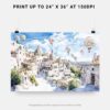 07 - 07 - Turkey Cappadocia Watercolor - Horizontal Art - Digital Download - Print Size.jpg