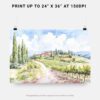 07 - 07 - Tuscany Watercolor - Horizontal Art - Digital Download - Print Size.jpg