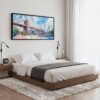 07 - Framed Brooklyn Bridge Watercolor Panorama Canvas Print - Bedroom.jpg
