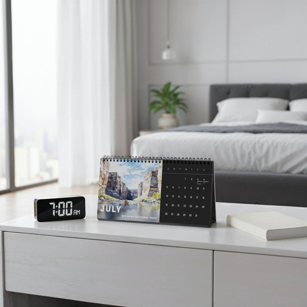 2026 National Park Desk Calendar in Bedroom 2026 National Park Desk Calendar in Bedroom