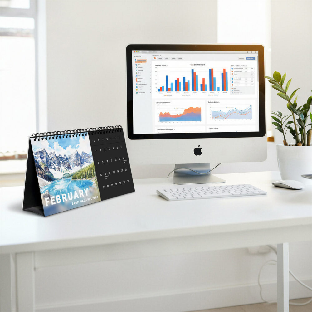 2026 National Park Desk Calendar on Workdesk - Main 2026 National Park Desk Calendar on Workdesk - Main