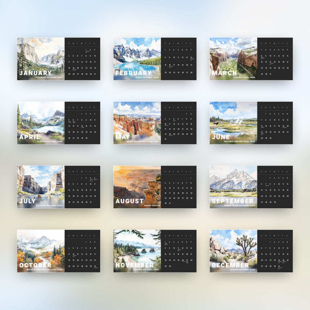 2026 National Park Desktop Calendar Overview 2026 National Park Desktop Calendar Overview