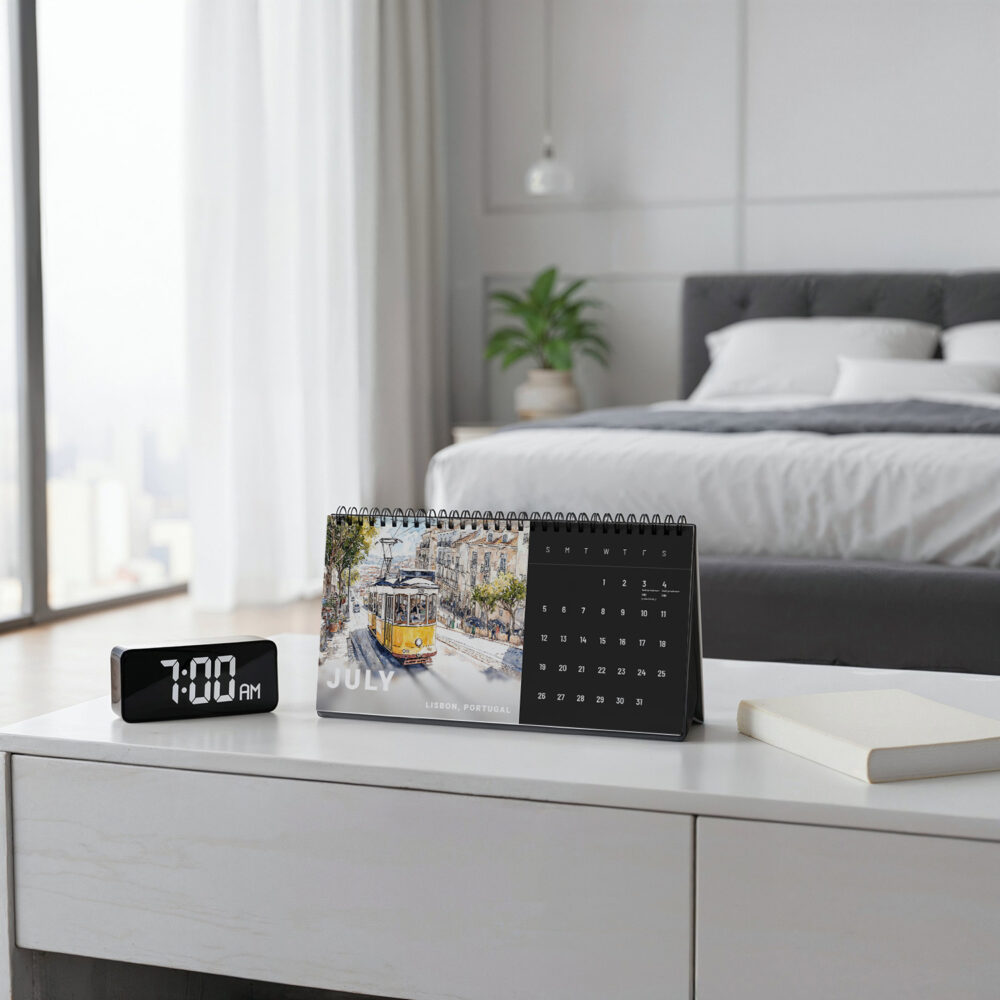 2026 Travel Desk Calendar in Bedroom 2026 Travel Desk Calendar in Bedroom