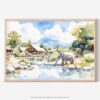 01 - 01 - Chiang Mai Thailand Watercolor - Horizontal Art - Digital Download - Main.jpg