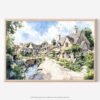 01 - 01 - Cotswolds England Watercolor - Horizontal Art - Digital Download - Main.jpg