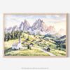 01 - 01 - Dolomites Watercolor - Horizontal Art - Digital Download - Main.jpg