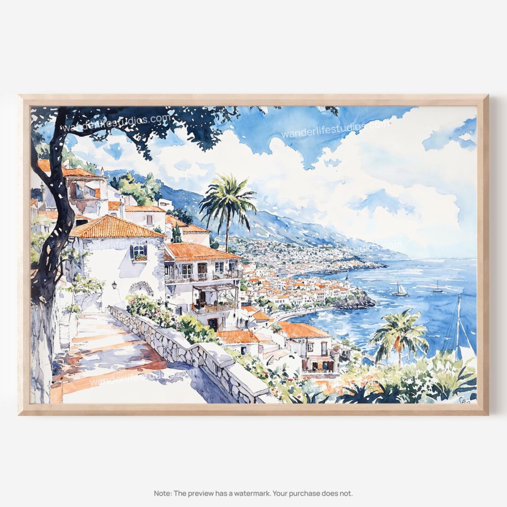 01 - 01 - Funchal Portugal Watercolor - Horizontal Art - Digital Download - Main.jpg 01 - 01 - Funchal Portugal Watercolor - Horizontal Art - Digital Download - Main.jpg