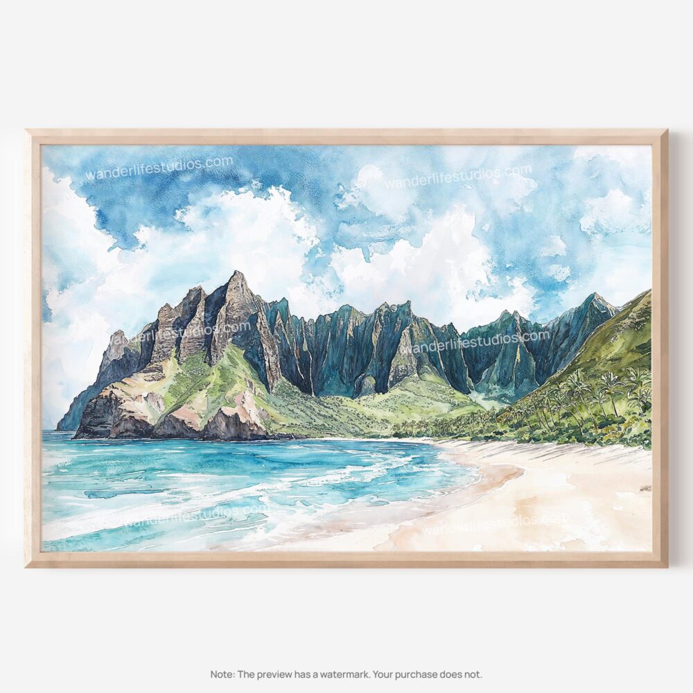 01 - 01 - Haiwaii Na Pali Coast Watercolor - Horizontal Art - Digital Download - Main.jpg 01 - 01 - Haiwaii Na Pali Coast Watercolor - Horizontal Art - Digital Download - Main.jpg