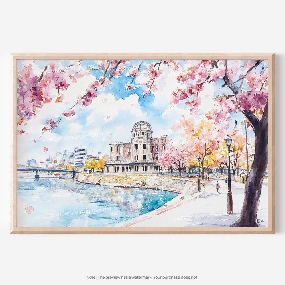 01 - 01 - Hiroshima Japan Watercolor - Horizontal Art - Digital Download - Main.jpg 01 - 01 - Hiroshima Japan Watercolor - Horizontal Art - Digital Download - Main.jpg