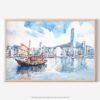 01 - 01 - Hong Kong Watercolor - Horizontal Art - Digital Download - Main.jpg