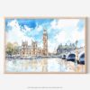 01 - 01 - London Big Ben Watercolor - Horizontal Art - Digital Download - Main.jpg