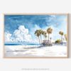 01 - 01 - Los Angeles Beach Watercolor - Horizontal Art - Digital Download - Main.jpg