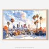 01 - 01 - Los Angeles Skyline Watercolor - Horizontal Art - Digital Download - Main.jpg