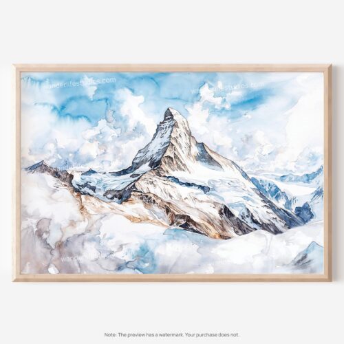 01 - 01 - Matterhorn Watercolor - Horizontal Art - Digital Download - Main.jpg